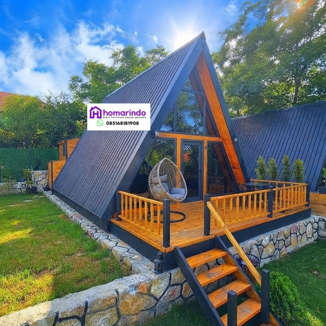 Pesona Rumah Segitiga Kayu Jati Klasik Pesona Rumah Segitiga Kayu Jati Klasik