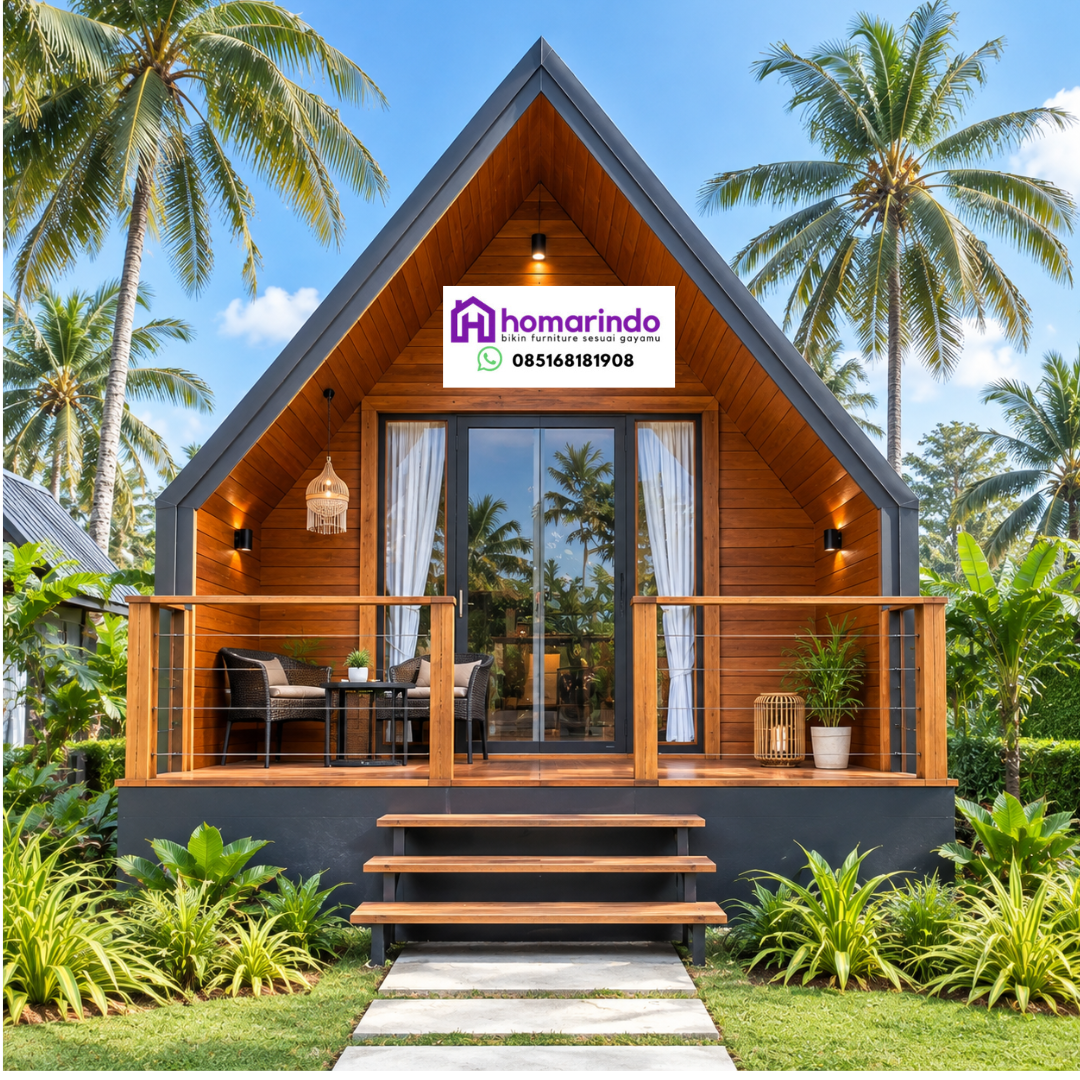 Rumah Glamping Kayu Jati Klasik