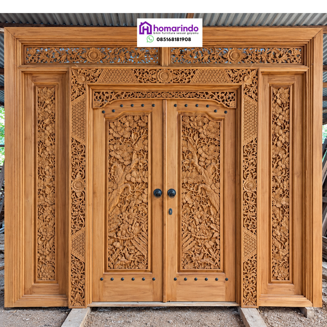 Pintu Gebyok Ukir Kayu Jati