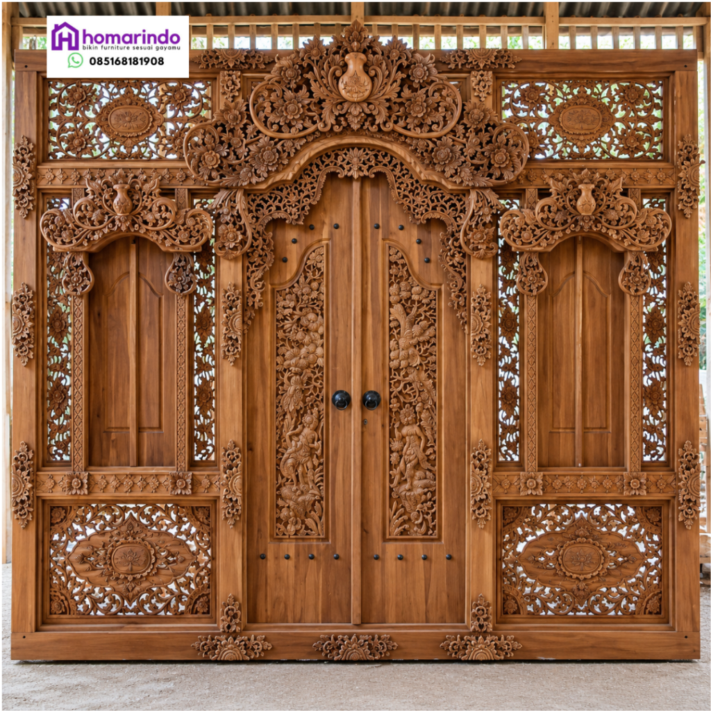 Pintu Gebyok Ukir Kayu Jati Klasik