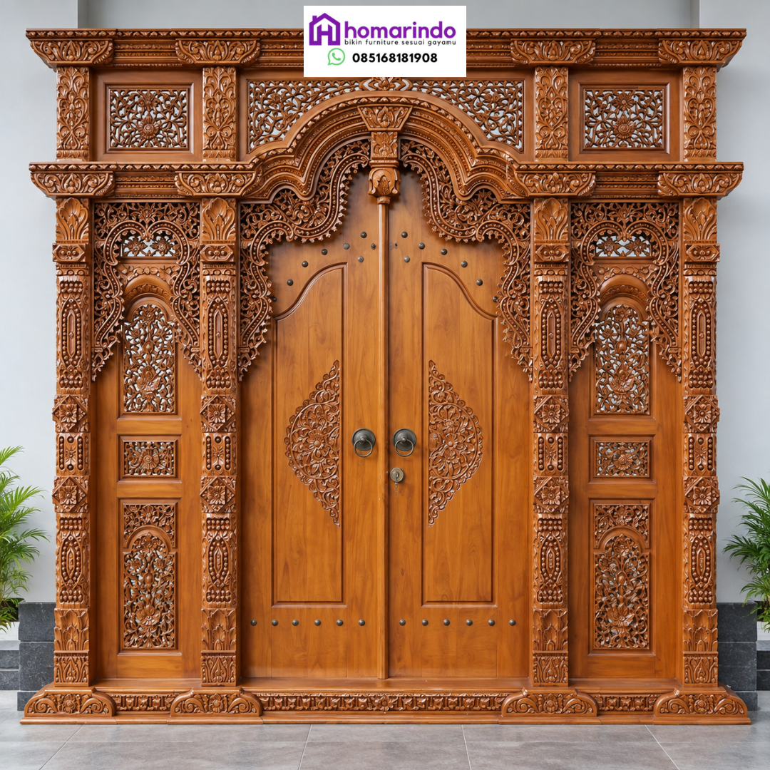Pintu Gebyok Ukir Kayu Jati