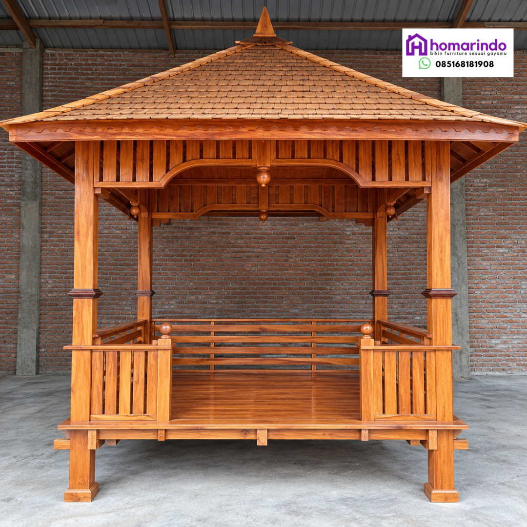 Gazebo Kayu Jati Minimalis Modern