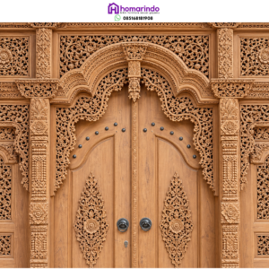 Pintu Gebyok Ukir Kayu Jati Mewah Nusantara