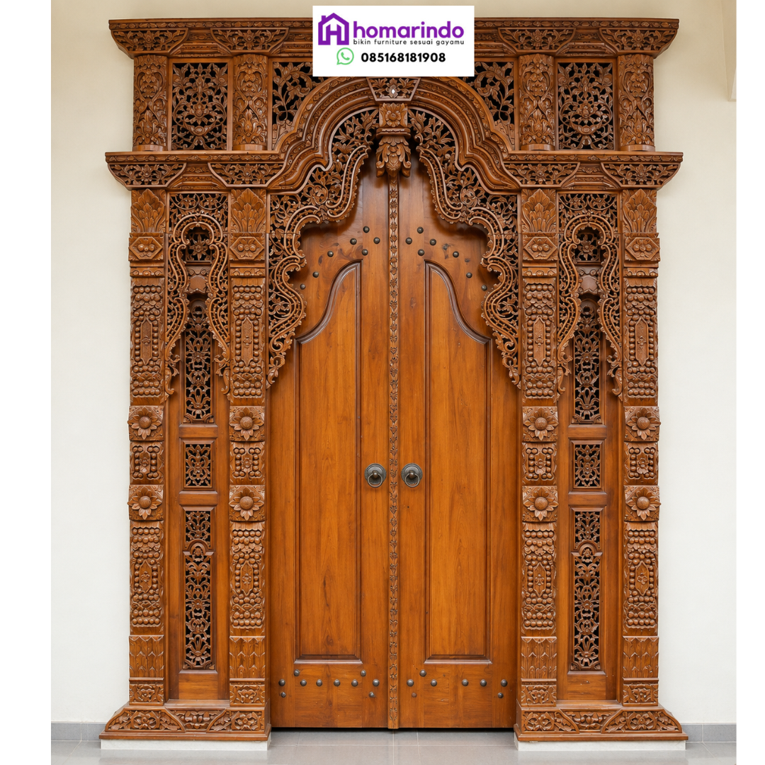 Pintu Gebyok Ukir Kayu Jati Klasik Minimalis