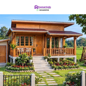 Rumah Kayu Jati Minimalis Modern Paling Estetik