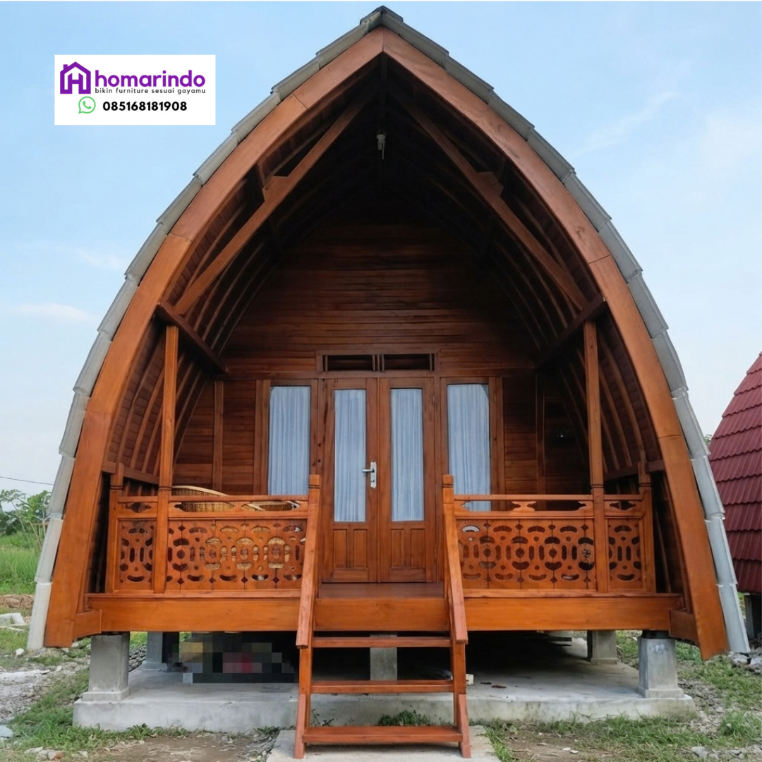 Rumah Kayu Jati Minimalis Modern Mewah
