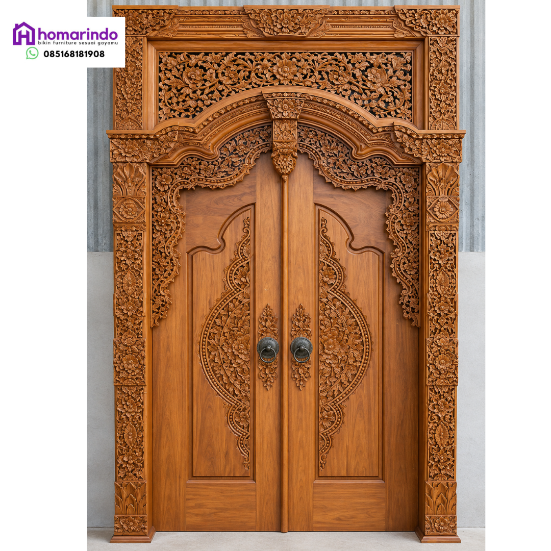Gebyok Pintu Kayu Jati Ukiran Klasik Mewah