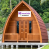 Rumah A-Frame Kayu Jati Minimalis Modern Mewah