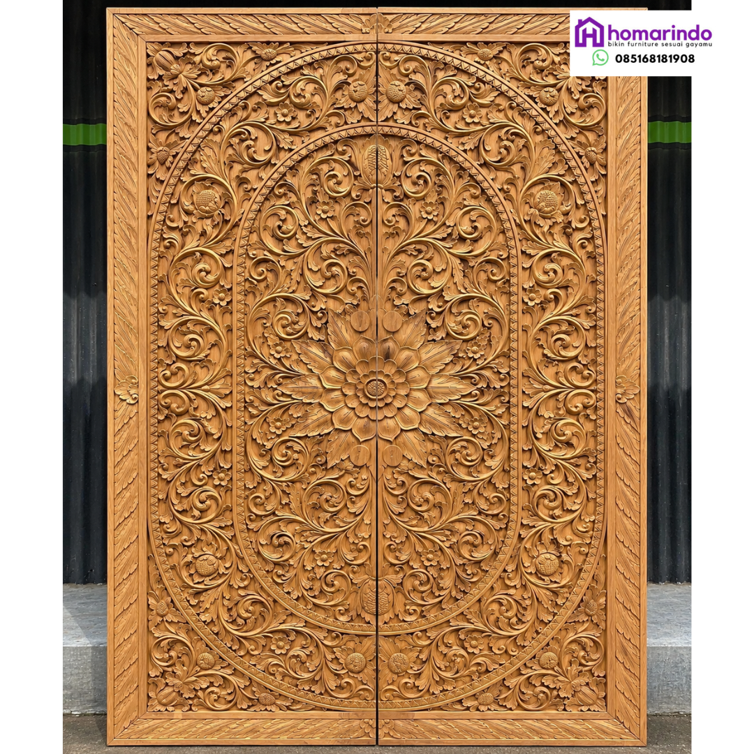 Pintu Gebyog Kayu Jati Mewah Nusantara