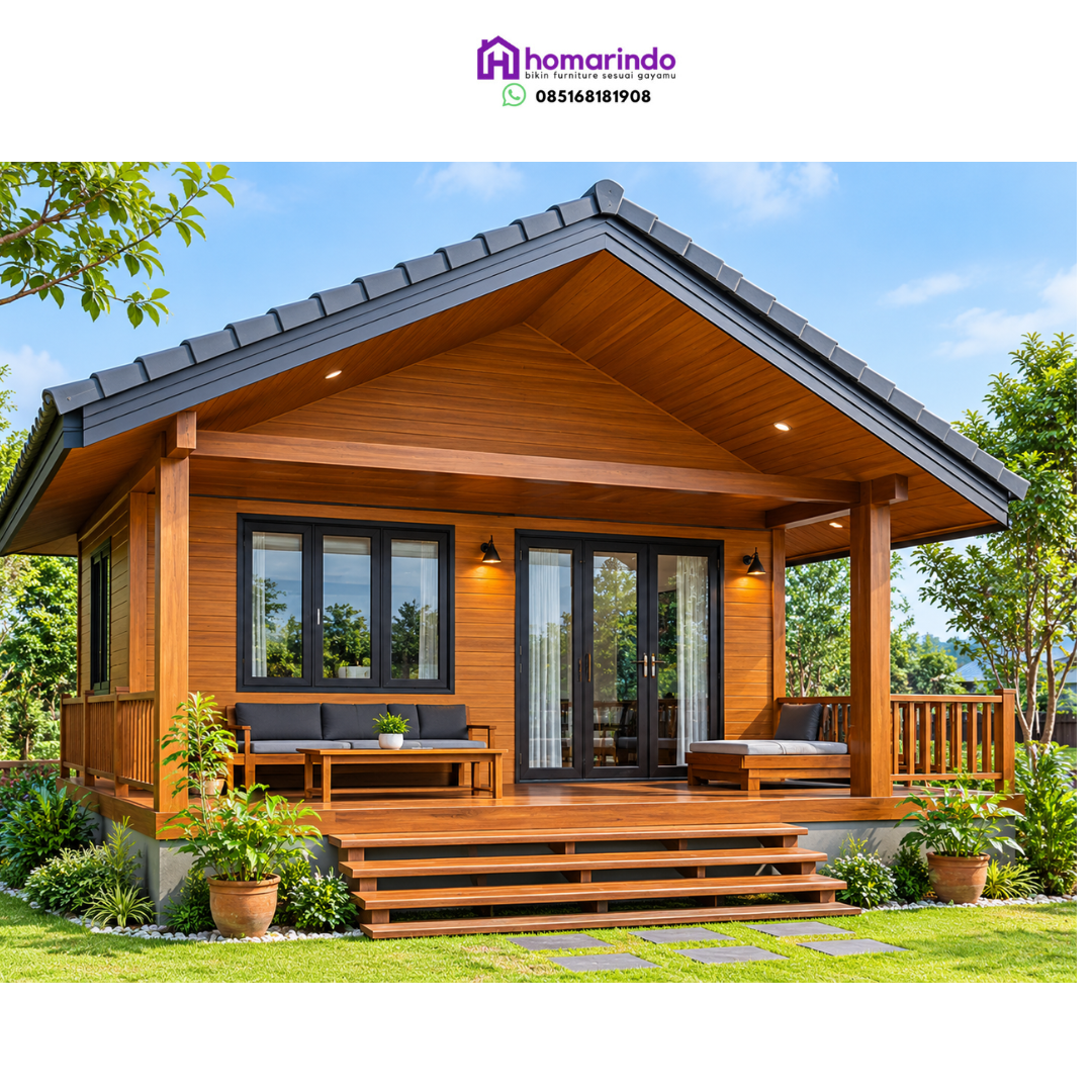 Rumah Kayu Minimalis Modern Jati 2 Rumah Kayu Minimalis Modern Jati