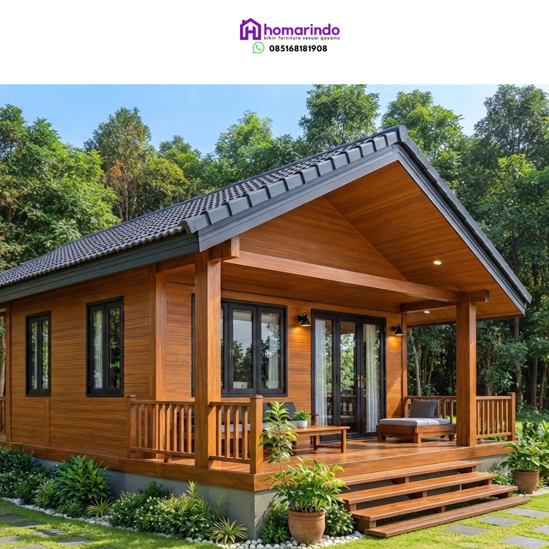 Rumah Kayu Minimalis Modern Jati