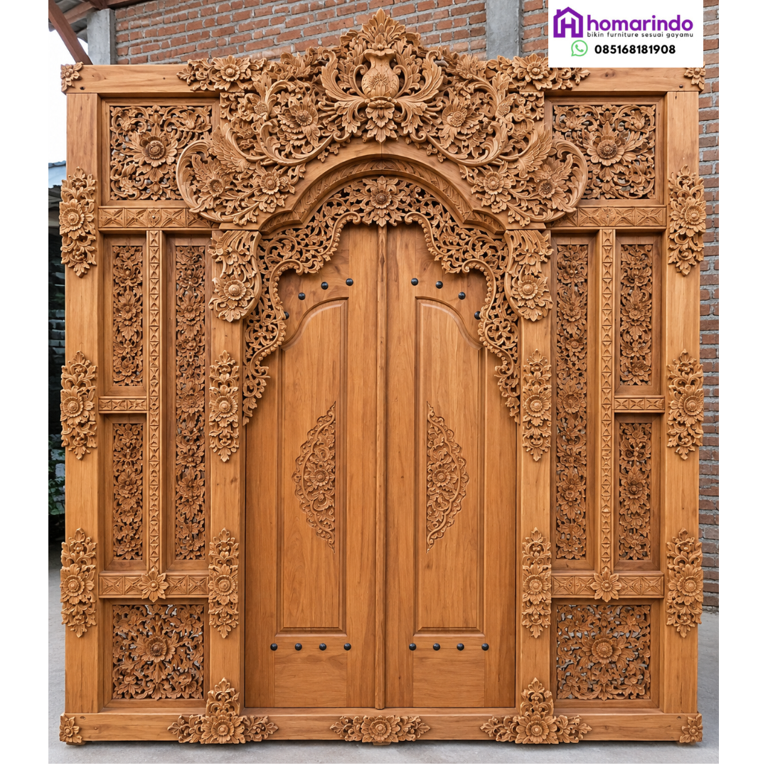  Pintu Gebyok Jati Ukir Relief