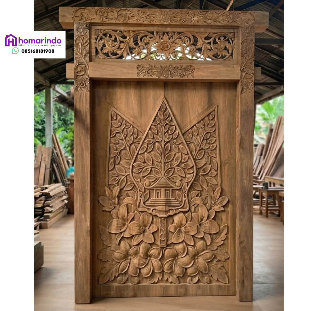 Pintu Gebyok Kayu Jati Klasik