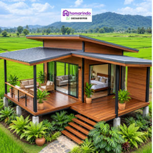 Rumah Kayu Jati Minimalis Modern