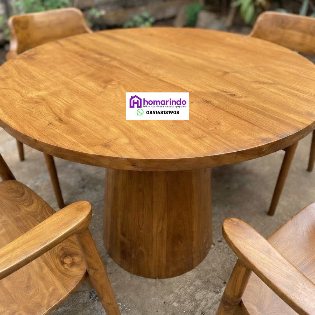 Set Meja Makan Kayu Jati Premium Estetik Set Meja Makan Kayu Jati Premium Estetik