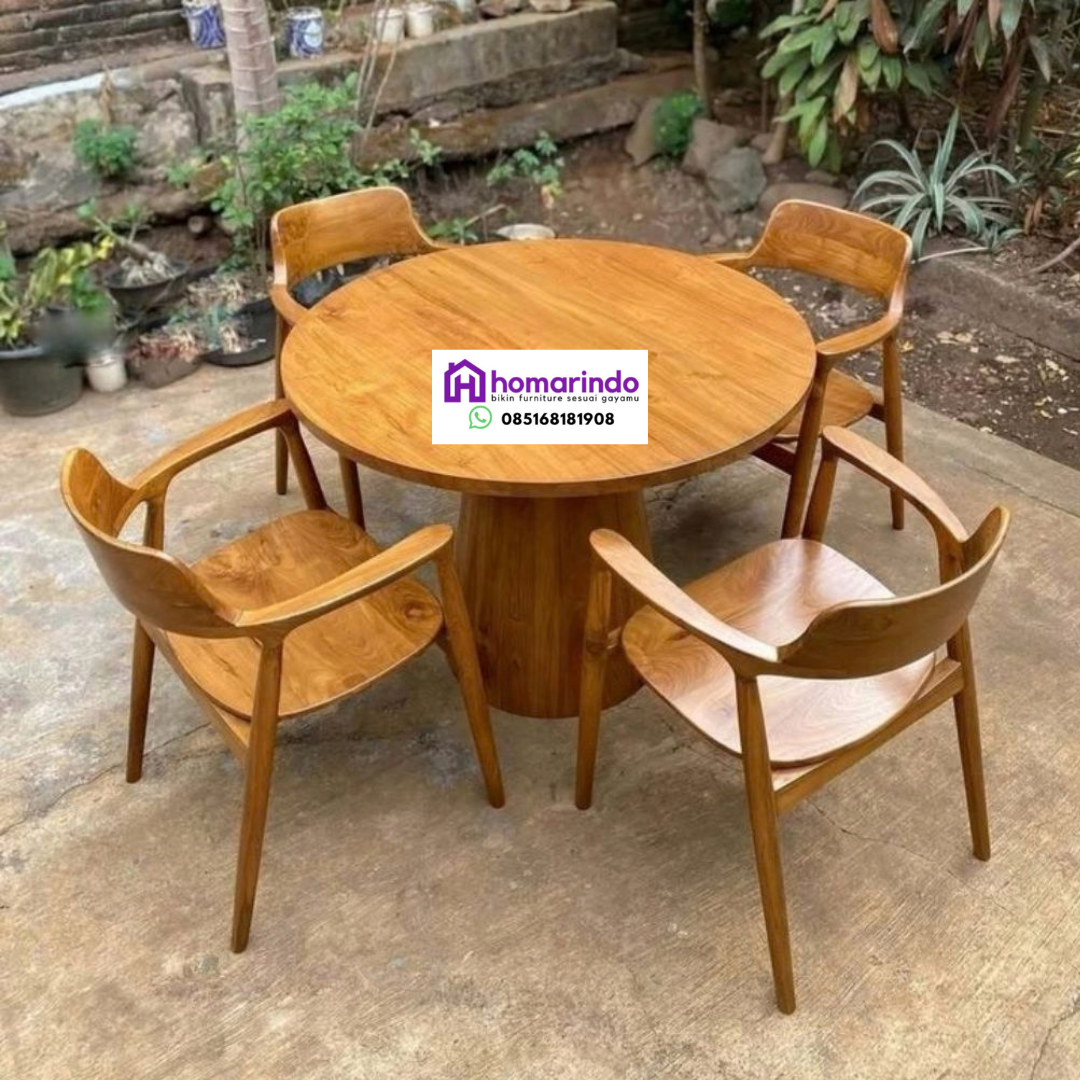 Set Meja Makan Kayu Jati Premium Estetik Set Meja Makan Kayu Jati Premium Estetik