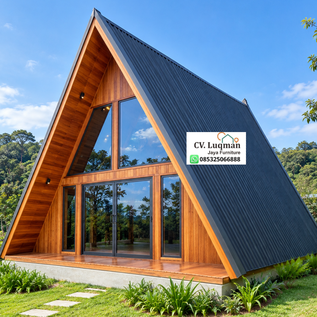 Rumah Segitiga Kayu Jati Klasik Rumah Segitiga Kayu Jati Klasik