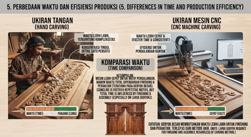 6 Perbedaan Pintu Gebyok Kayu Jati Ukir Tangan dan Ukiran Mesin yang Perlu Diketahui
