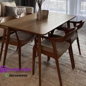 Meja Makan Minimalis Kayu Jati TPK Perhutani
