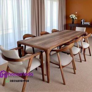 Set Meja Makan Minimalis & Kursi Cafe bahan Kayu Jati TPK Grade A