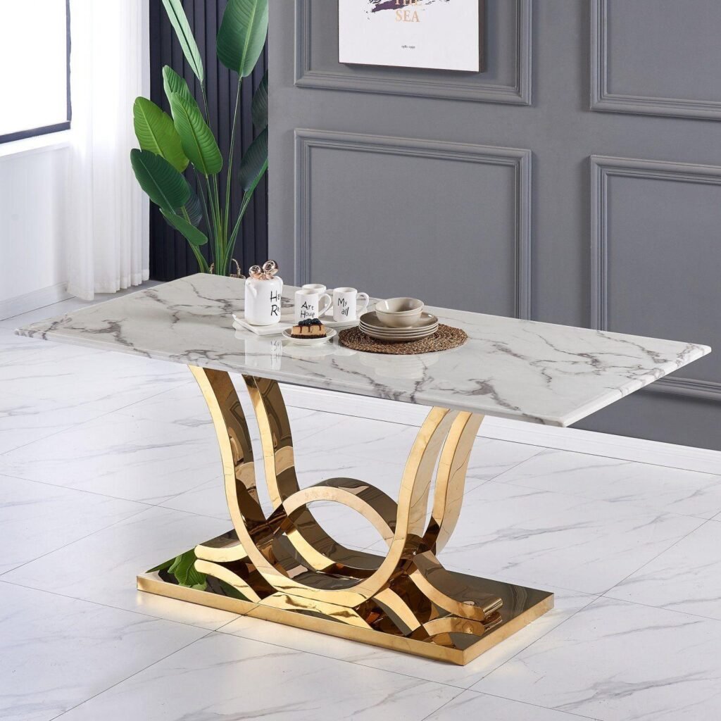5 Elemen Meja Makan Stainless Mewah yang Bikin Ruang Makan Terlihat Elegan 3 Meja Makan Stainless Mewah