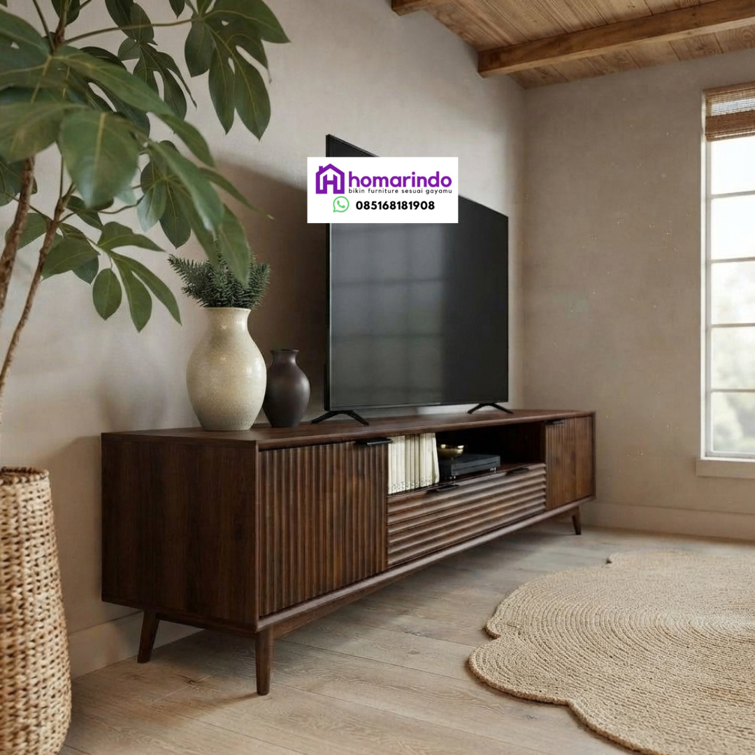 Meja TV Kayu Minimalis Modern Estetik Meja TV Kayu Minimalis Modern Estetik