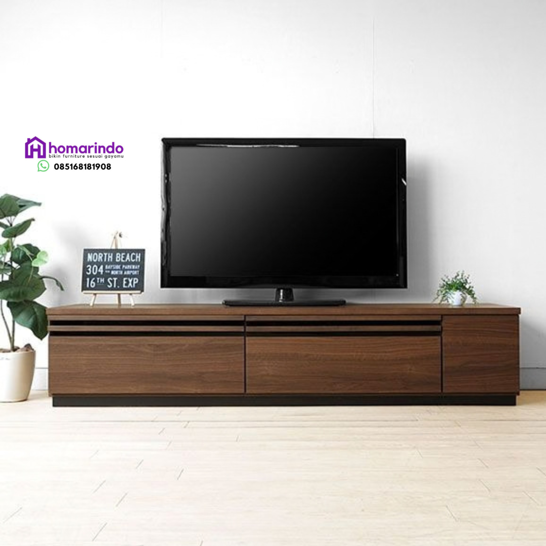 Meja TV Minimalis Modern Kayu Jati Solid