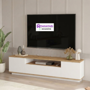 Meja TV Minimalis Modern Oak Putih Homarindo