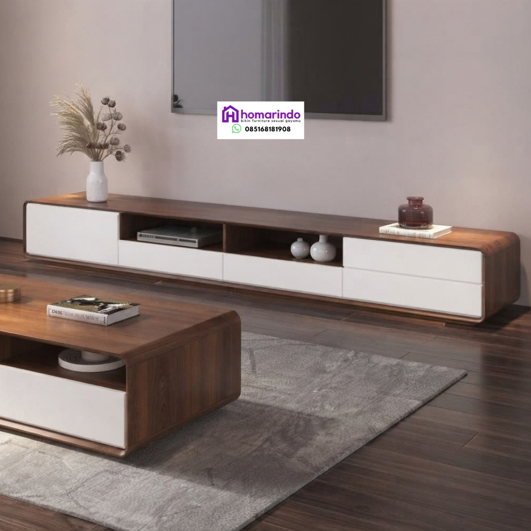 Set Meja TV dan Coffee Table Kayu Minimalis Set Meja TV dan Coffee Table Kayu Minimalis