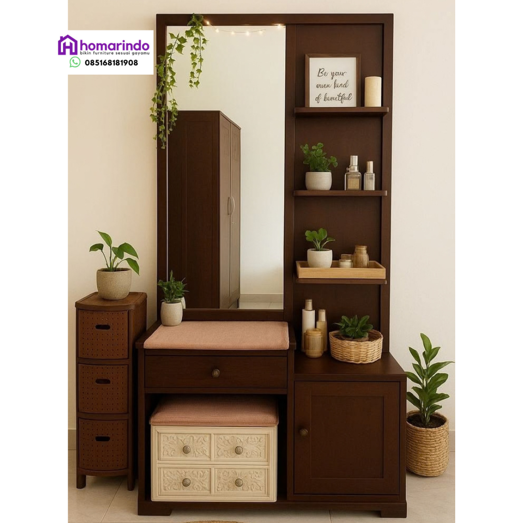 Meja Rias Minimalis Multifungsi Kayu Jati Premium Homarindo Meja Rias Minimalis Multifungsi Kayu Jati Premium Homarindo