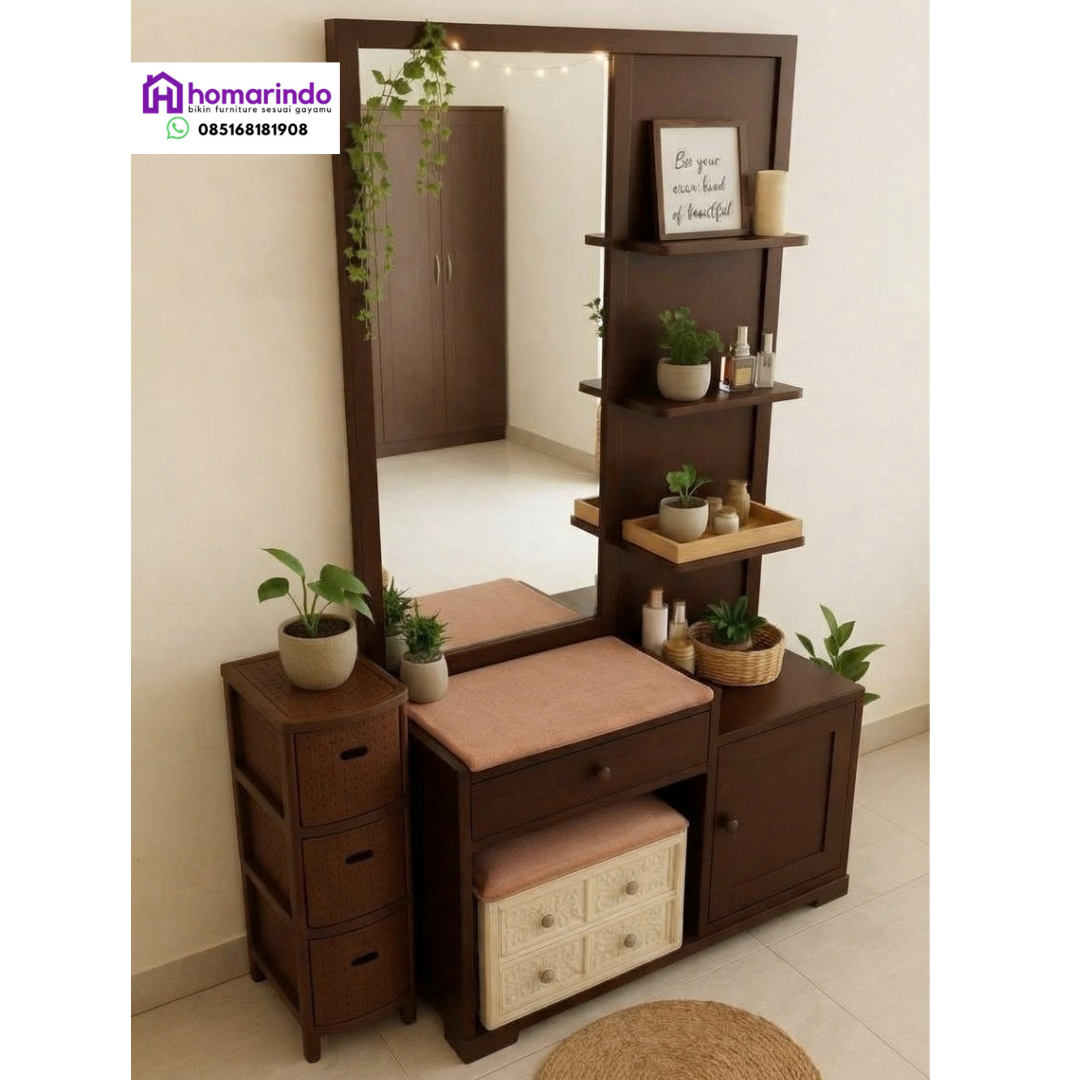 Meja Rias Minimalis Multifungsi Kayu Jati Premium Homarindo Meja Rias Minimalis Multifungsi Kayu Jati Premium Homarindo