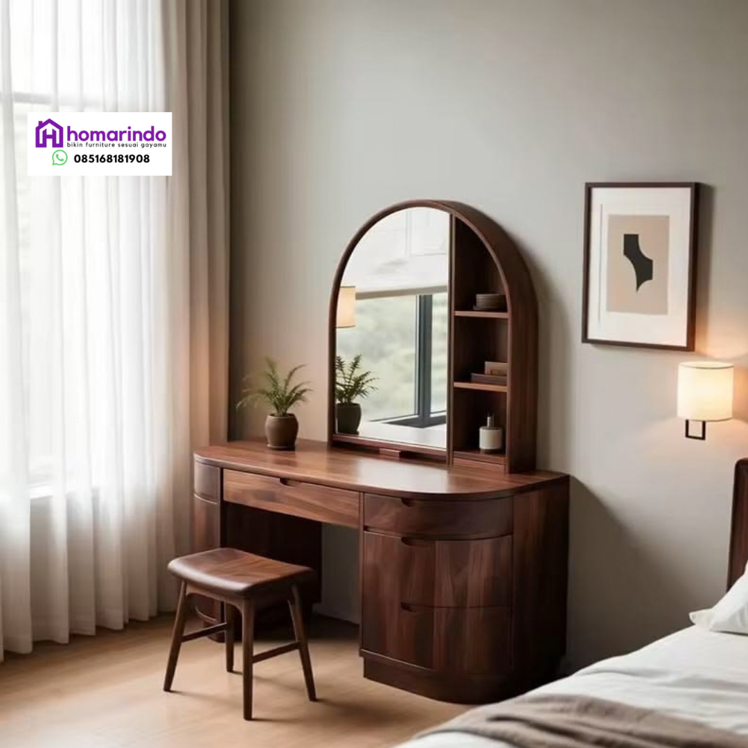 Meja Rias Kayu Jati Minimalist Modern Elegan Meja Rias Kayu Jati Minimalist Modern Elegan