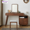 Meja Rias Minimalis Modern Kayu Jati Solid Set dengan Kabinet