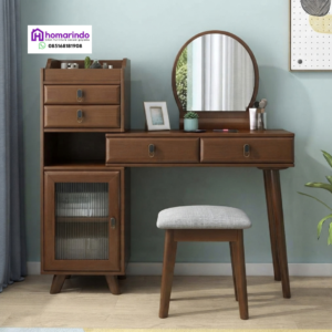 Meja Rias Kayu Jati Minimalis Modern Multifungsi Homarindo