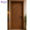 Pintu Kayu Utama CNC Ukir Radial Sunburst Ethnic Premium Homarindo
