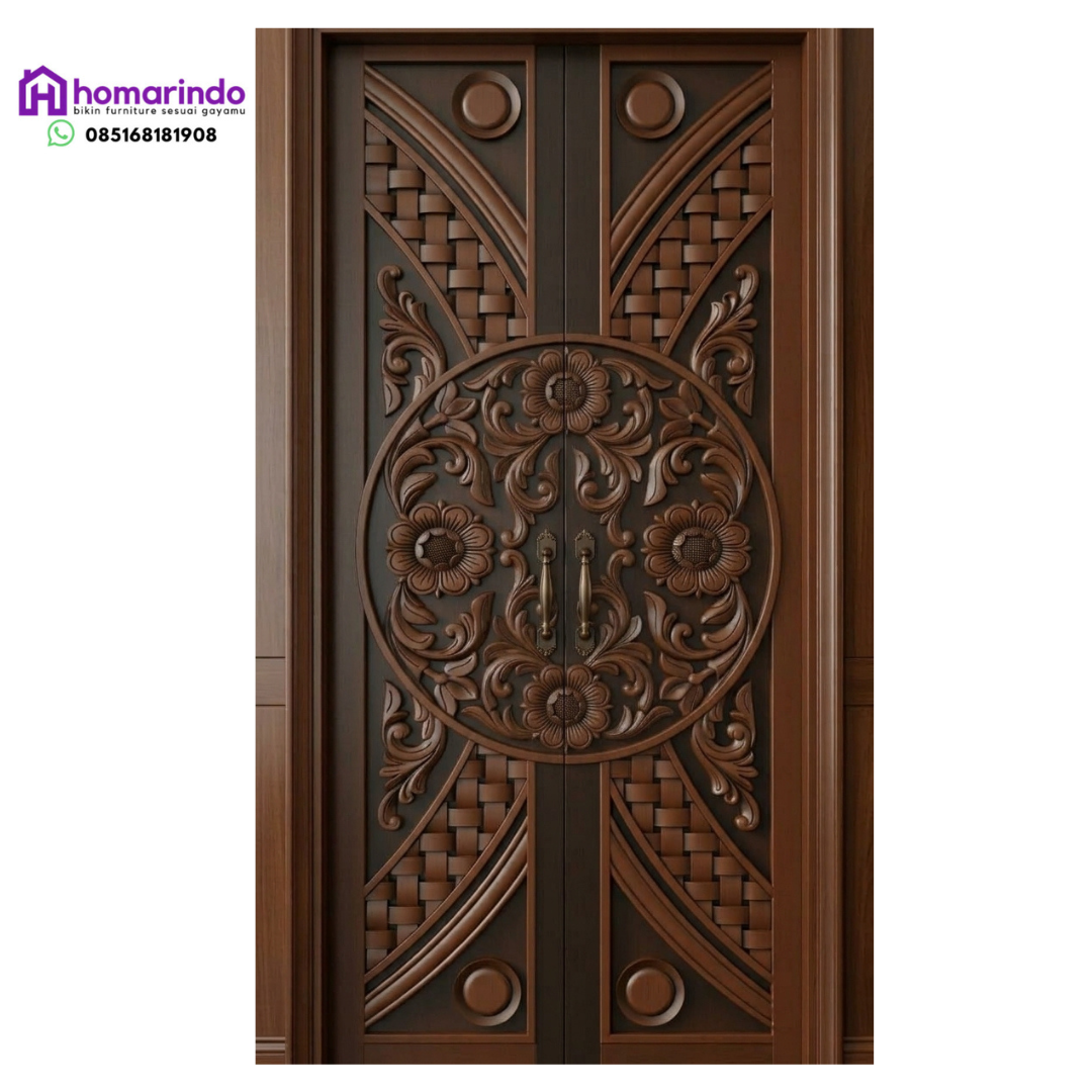 Pintu Utama Kayu Ukir CNC