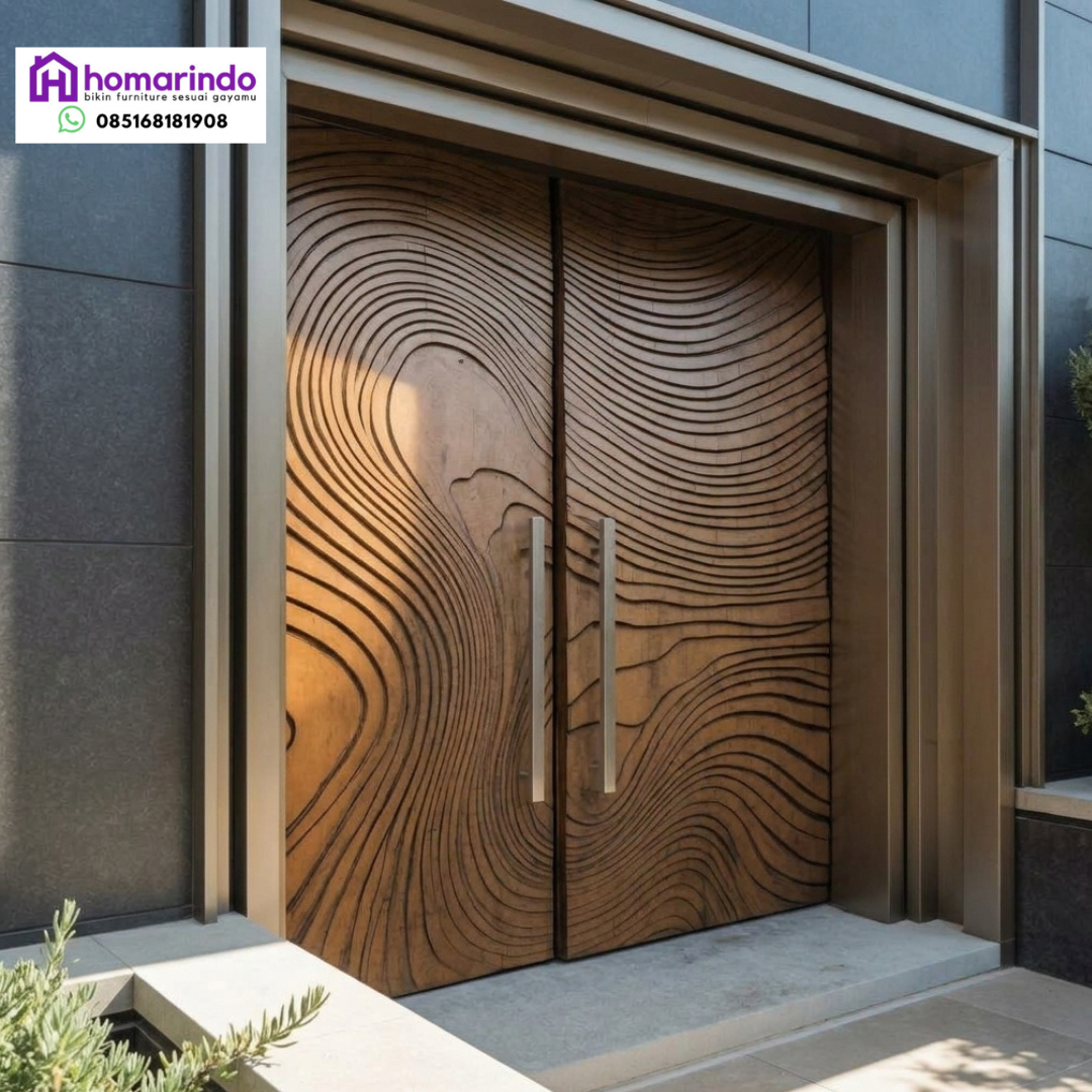 Pintu Kayu Minimalis Ukiran CNC Topografi Modern Homarindo Pintu Kayu Minimalis Ukiran CNC Topografi Modern Homarindo