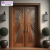 Pintu Utama CNC Ukir Modern Motif Pancaran Sunburst