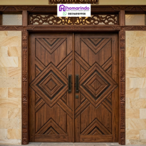 Pintu Kayu Jati Utama Minimalis Ukir CNC