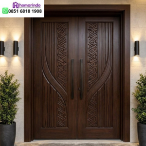 Pintu Utama Minimalis Modern Ukiran CNC