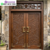Pintu Utama Ukir Kayu Jati Minimalis Modern Motif CNC Geometris Premium