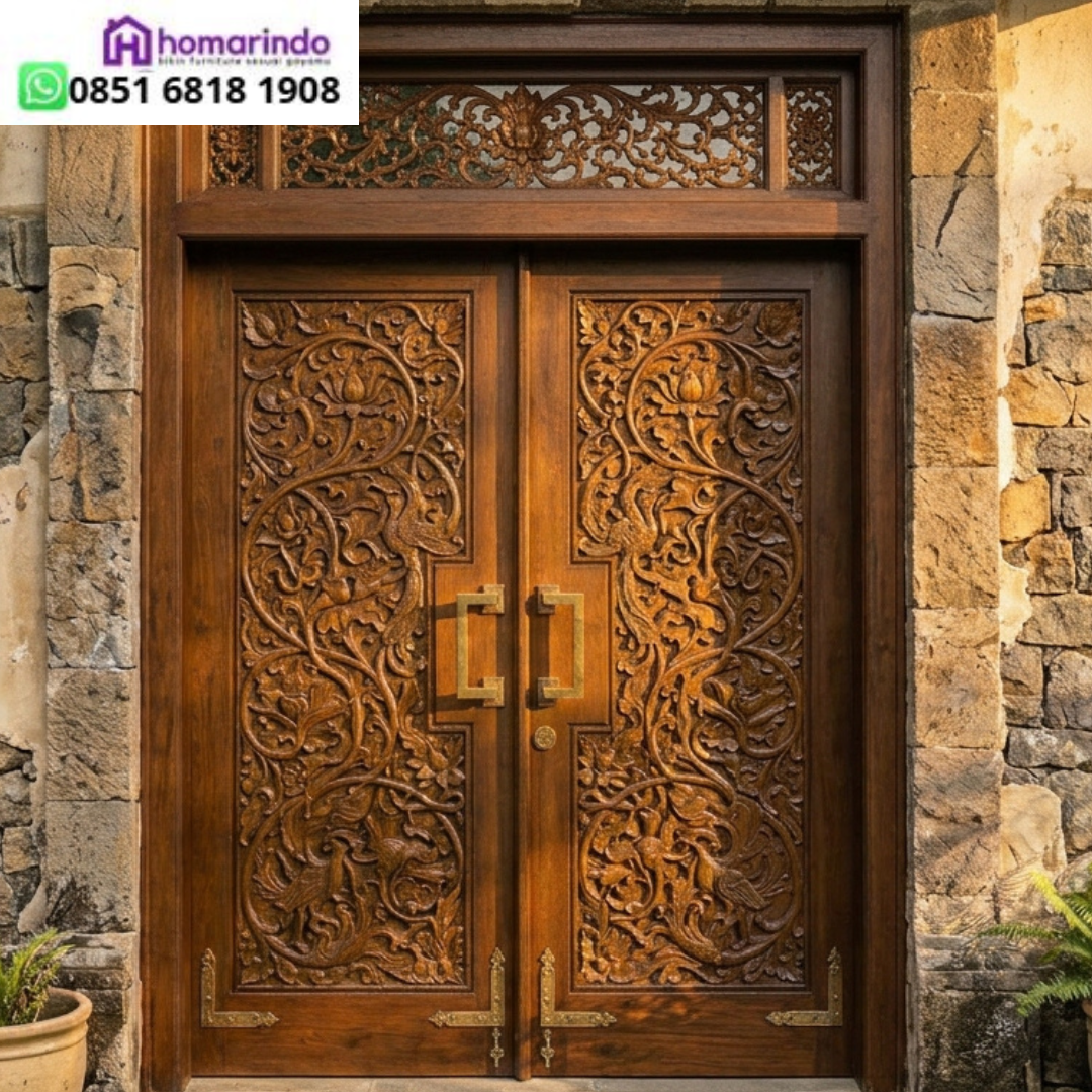 Pintu Ukir Kayu Jati Premium CNC