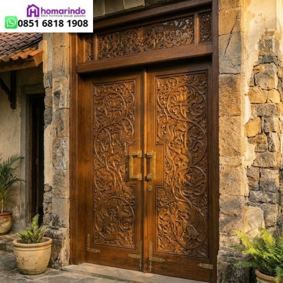 Pintu Ukir Kayu Jati Premium CNC Pintu Ukir Kayu Jati Premium CNC