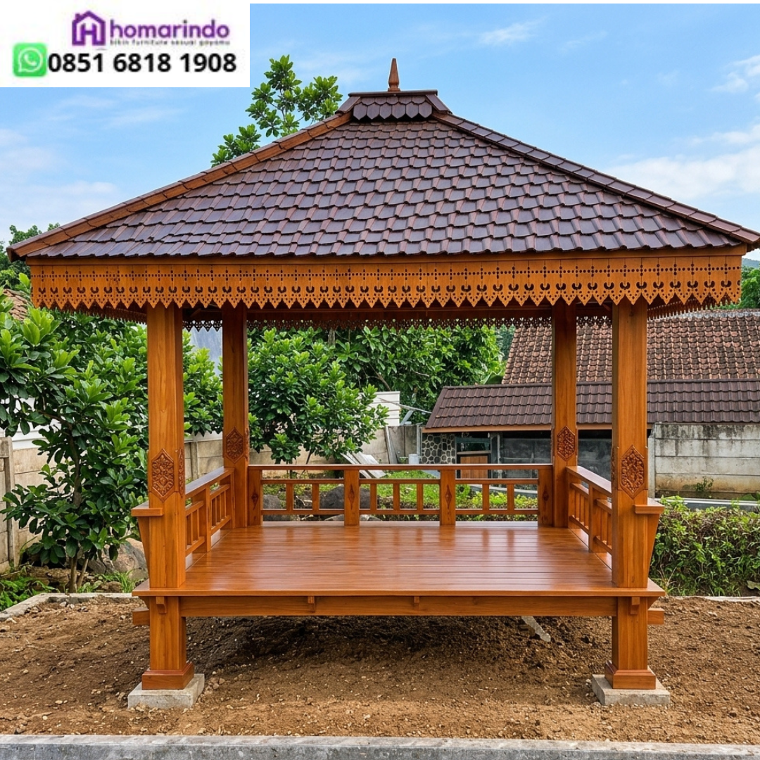 Royal Pavilion Jati 3x3: Gazebo Taman Mewah