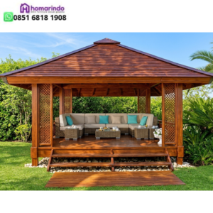 Gazebo Kayu Jati Tipe 3x3