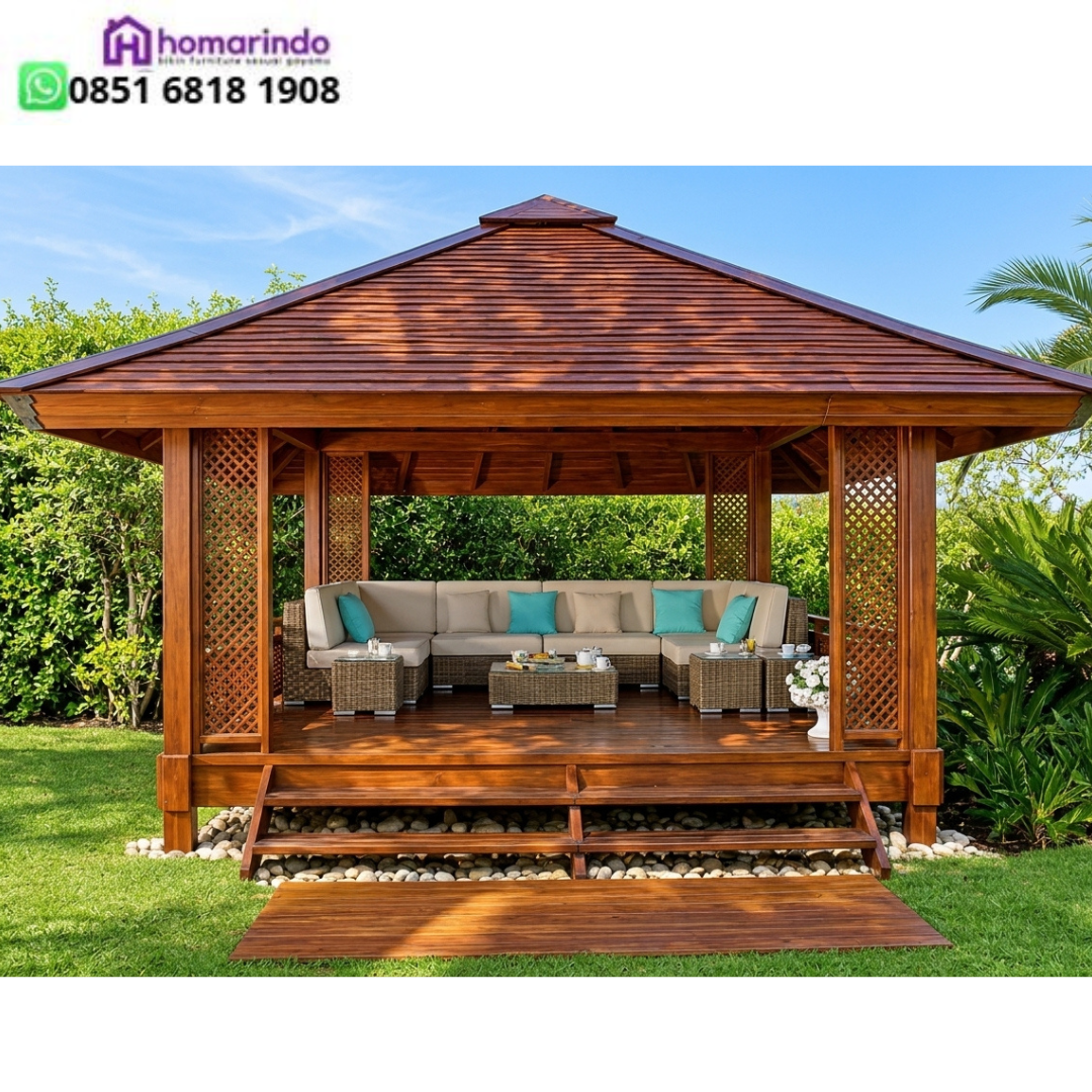 Gazebo Kayu Jati Tipe 3x3