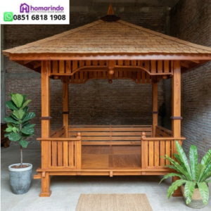 Gazebo Kayu Jati Minimalis Tipe 2x3