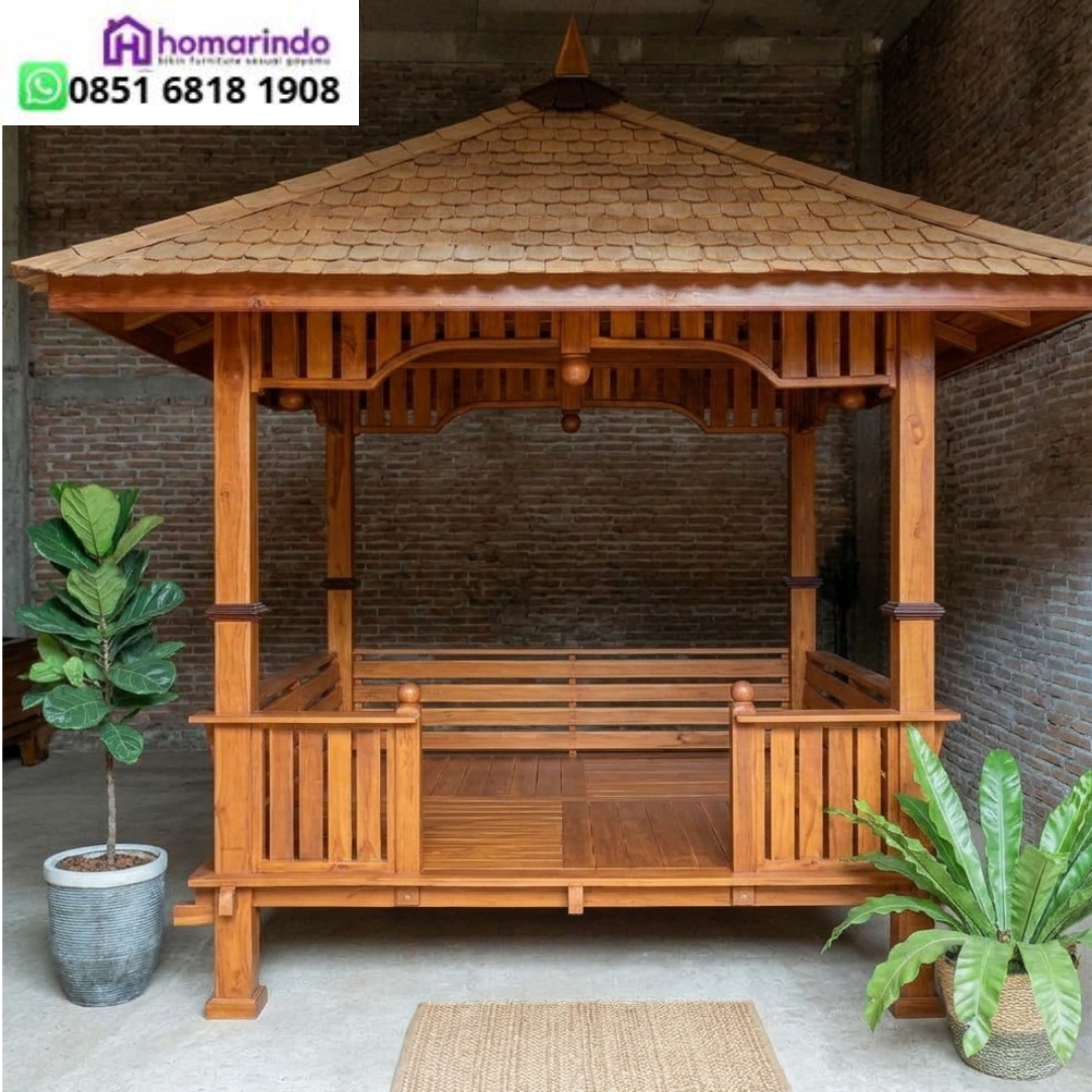 Gazebo Kayu Jati Minimalis Tipe 2x3