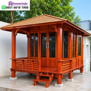 Gazebo Rumah Kaca Jati Tipe 3x4 Pintu Kupu-Tarung