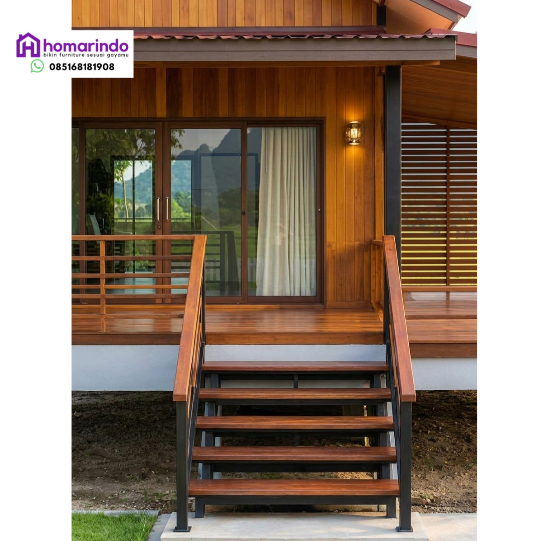 Rumah Panggung Kayu Jati Minimalis Modern Rumah Panggung Kayu Jati Minimalis Modern